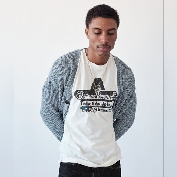 NWOT Midnight Rider Johnny Paycheck Take This Job & Shove It Hat Unisex Tee L - Picture 3 of 16